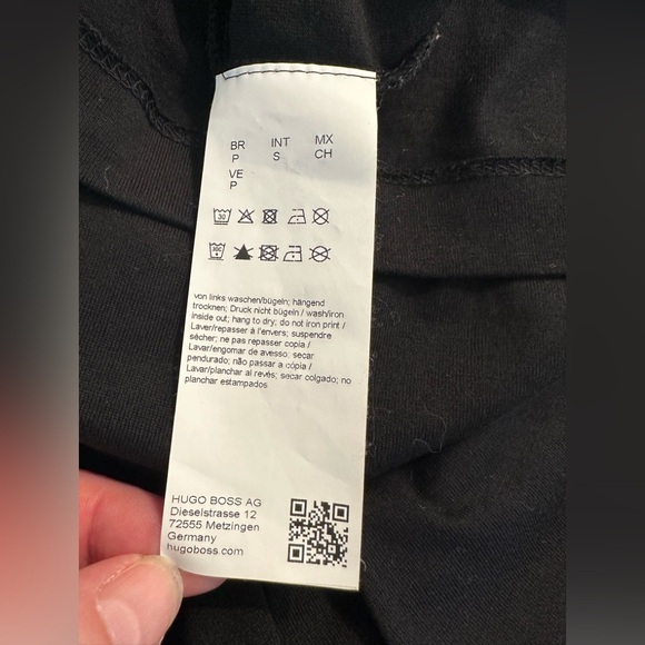 HUGO BOSS Multi Colored Logo Tee T-Shirt Short Sleeve Black Crewneck Blue Orange - Picture 9 of 11